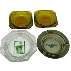 VTG Motel Glass Ashtray Lot Holiday Inn Rodeway Best Western Lot 4 Collectibles